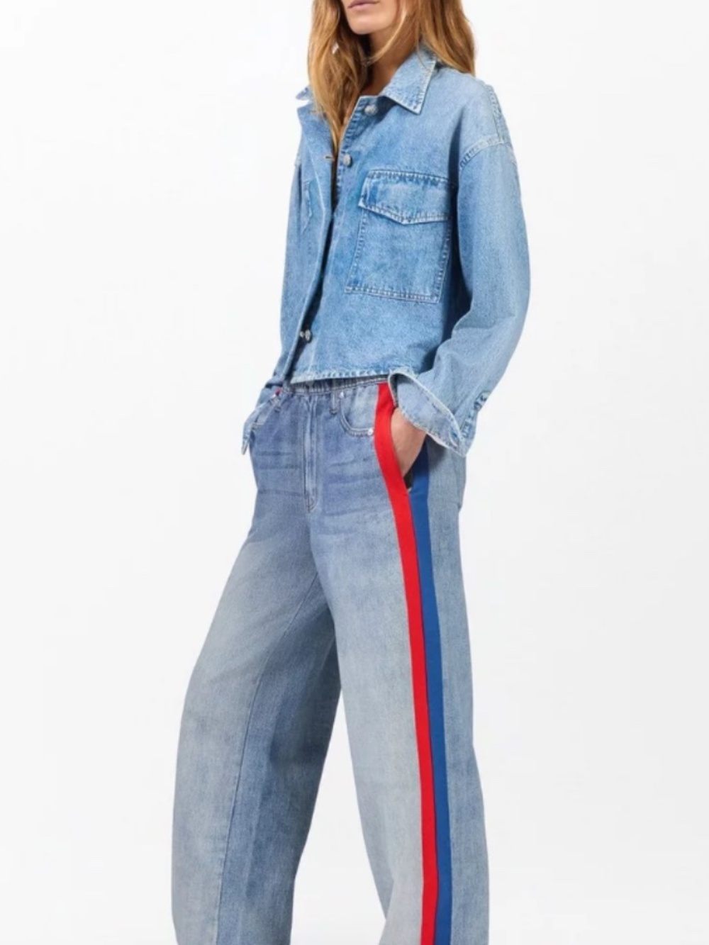 rage and bone Miramar Sport Stripe Track Pant Coney Red Blue Stripe NWT Size L